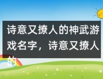内涵又撩人的游戏名,精选内涵撩人游戏名大盘点